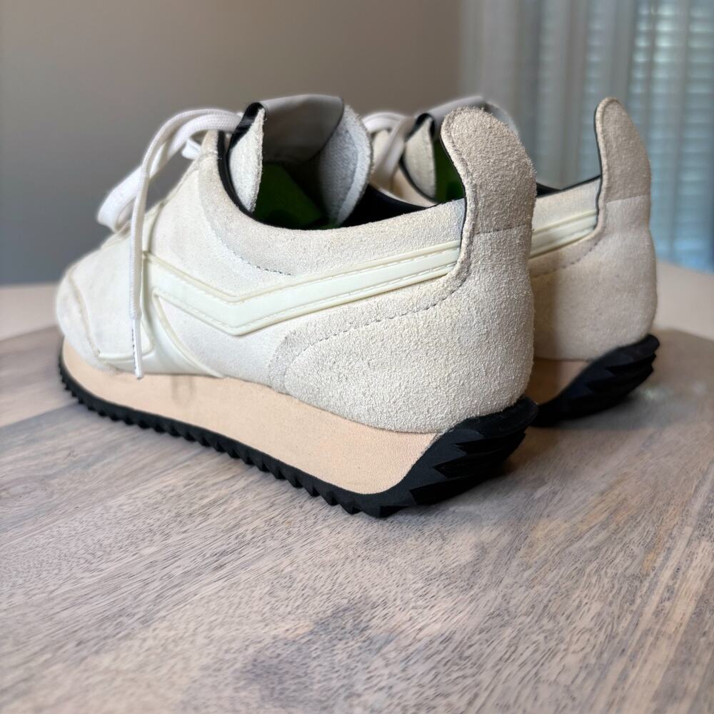 Rag & Bone Retro Runner Sneakers Off White Suede Nylon EU 36.5 US 6 Women’s - Picture 6 of 10